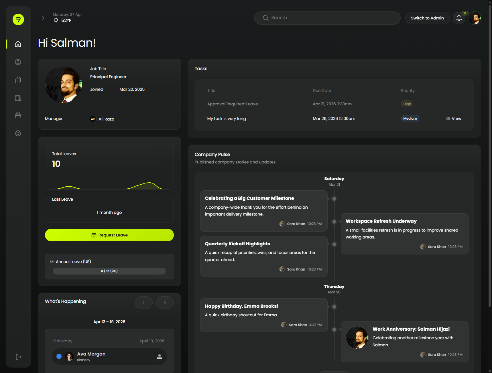 Orbit dashboard