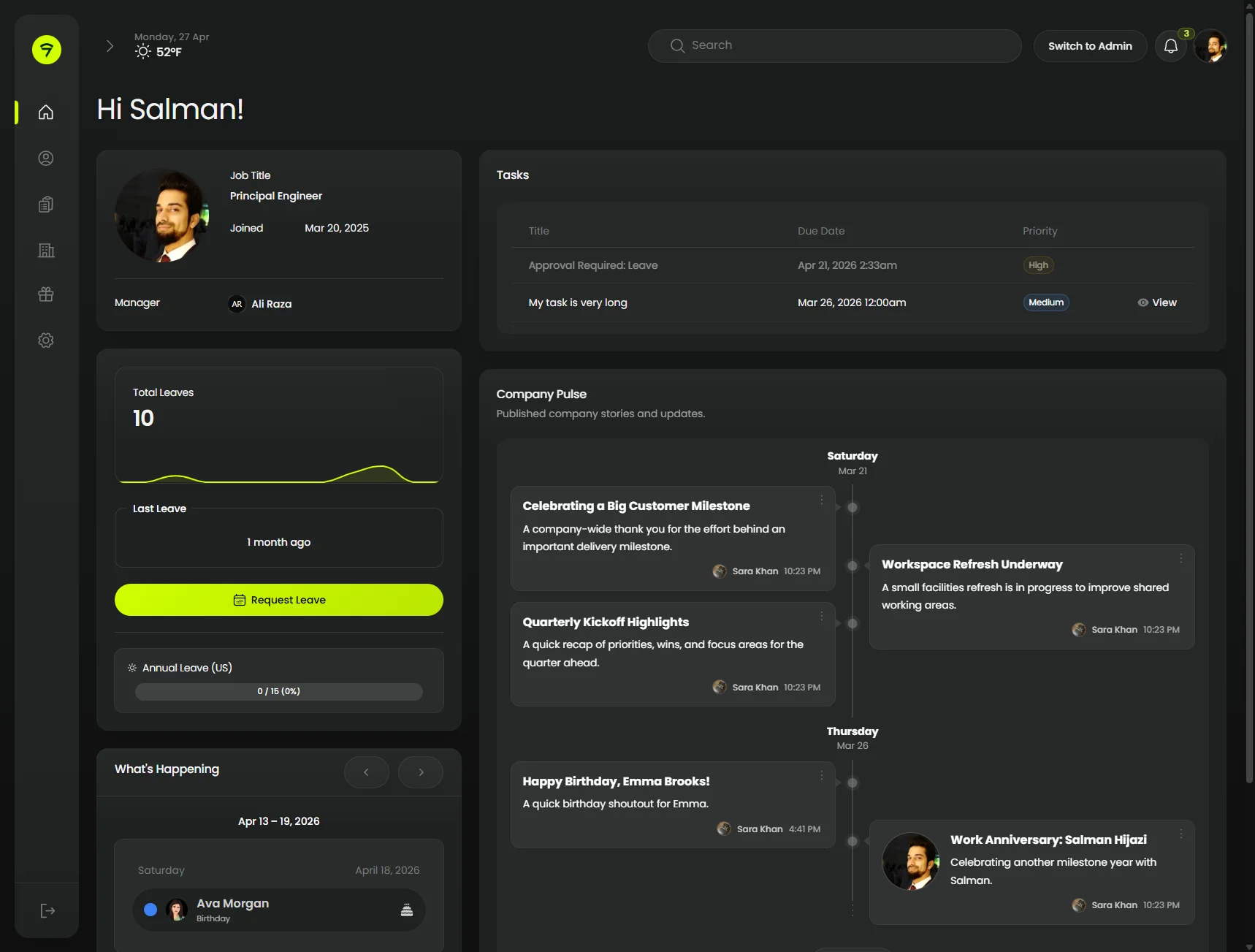 Orbit dashboard