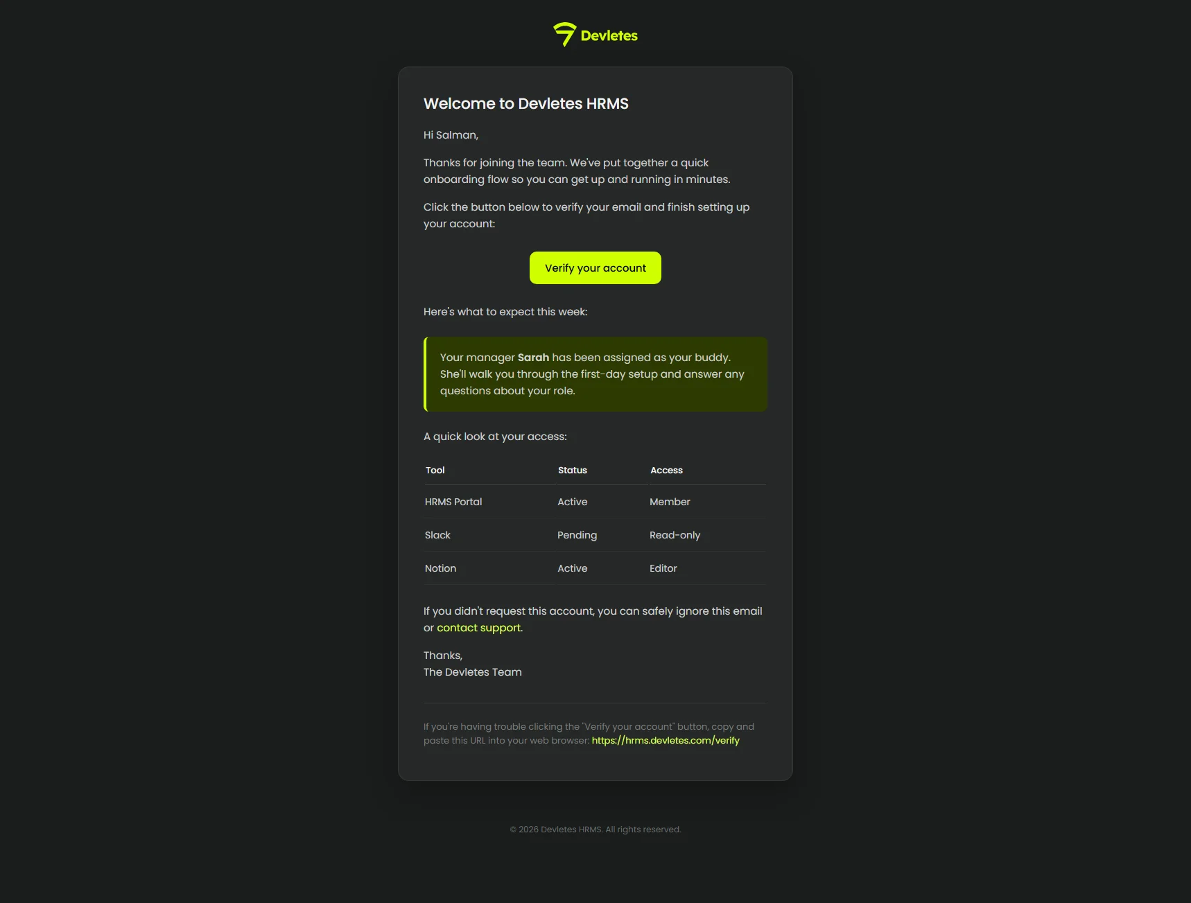 Orbit mail template (dark)