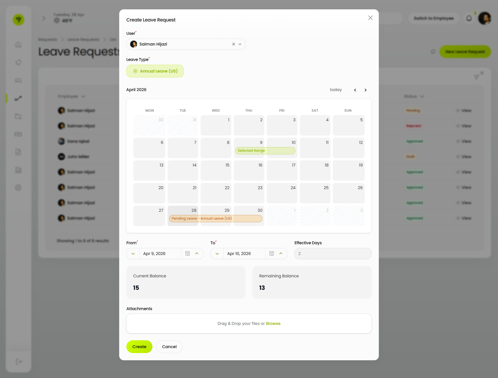 Modal with form (light)