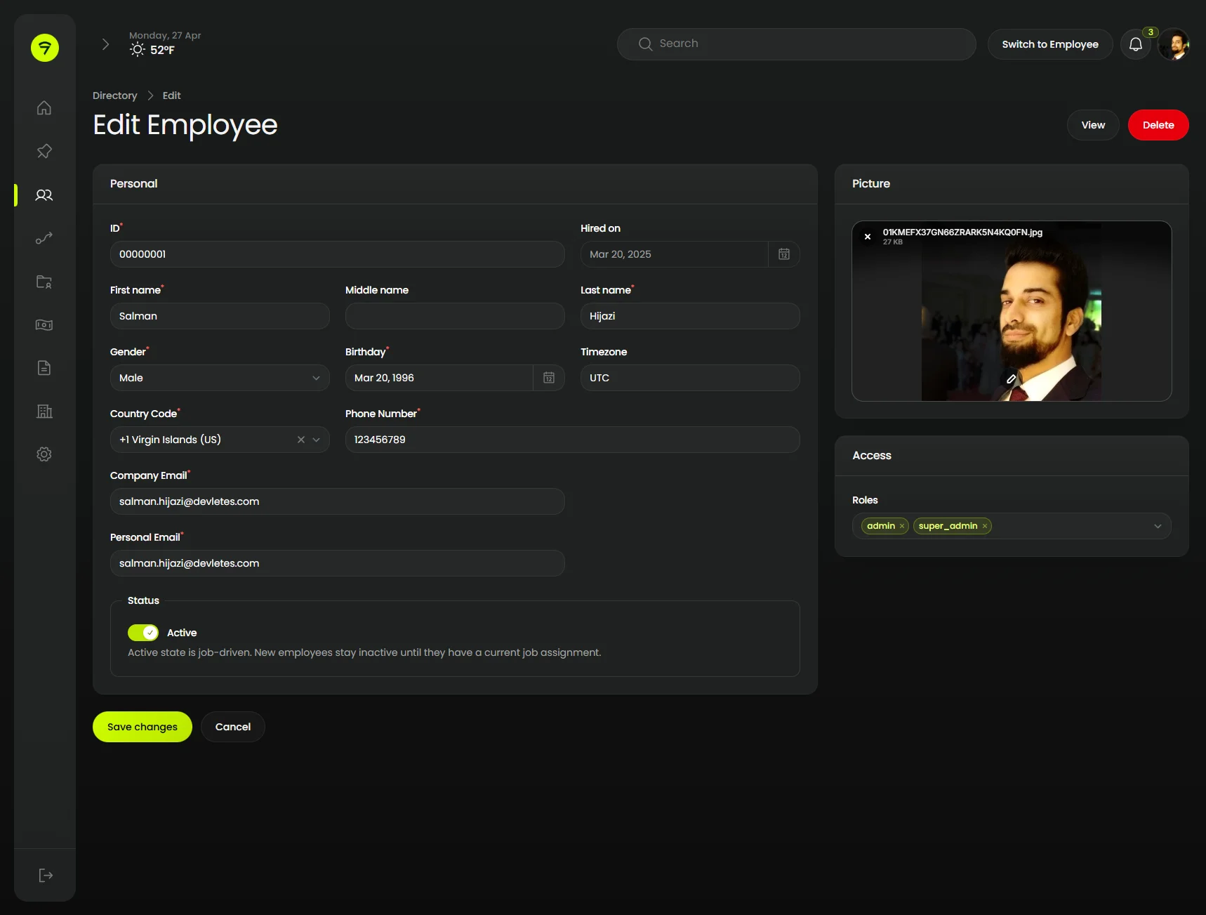 Resource edit form (dark)