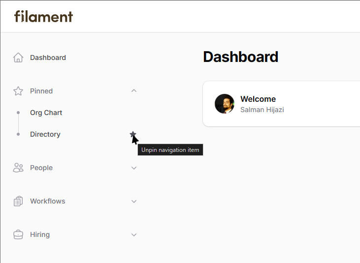 Pinned group with multiple items