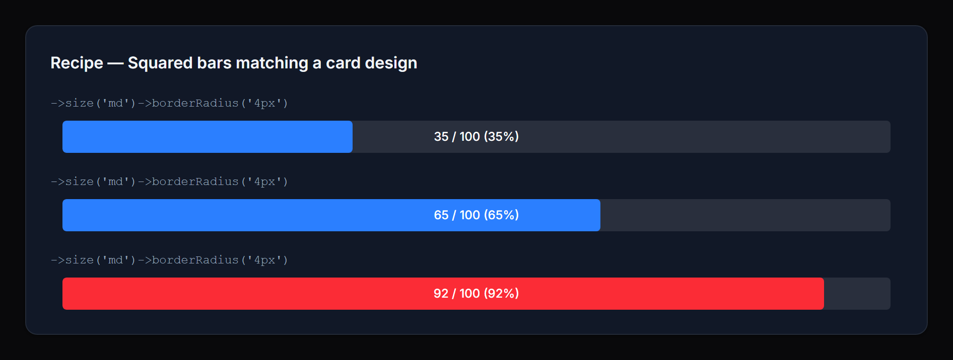 Squared bars recipe (dark)